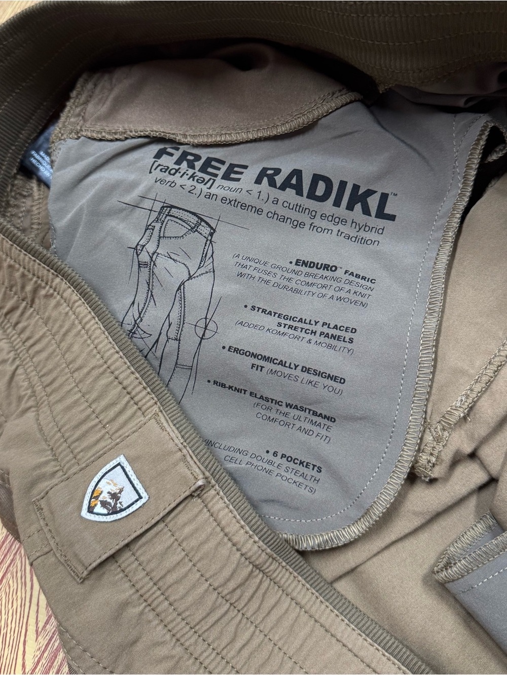Kuhl Free Radikl Pants Men’s 40x34 Beige Stretch Pockets Outdoor Hiking Utility